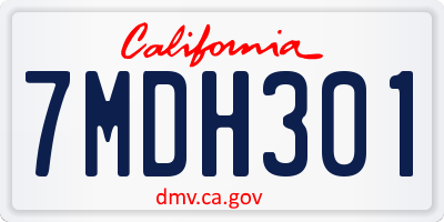 CA license plate 7MDH301