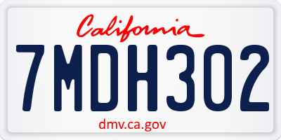 CA license plate 7MDH302