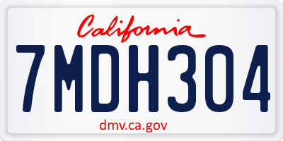CA license plate 7MDH304