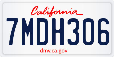 CA license plate 7MDH306