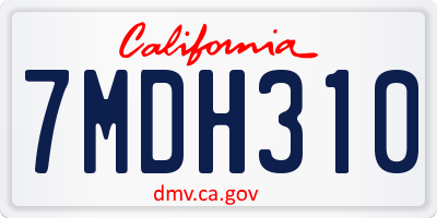 CA license plate 7MDH310