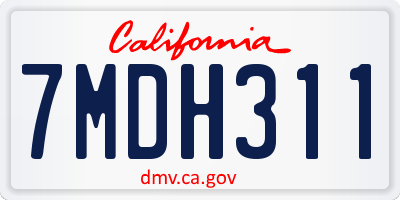 CA license plate 7MDH311