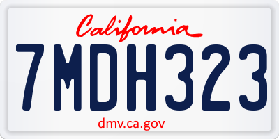 CA license plate 7MDH323