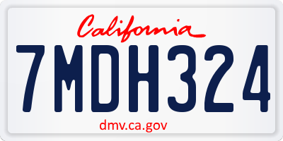 CA license plate 7MDH324
