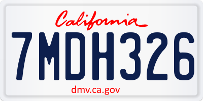 CA license plate 7MDH326