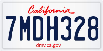CA license plate 7MDH328