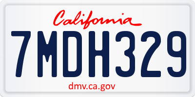 CA license plate 7MDH329