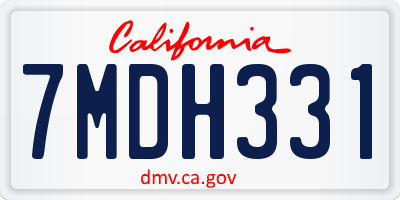 CA license plate 7MDH331