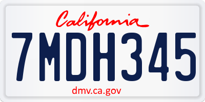 CA license plate 7MDH345