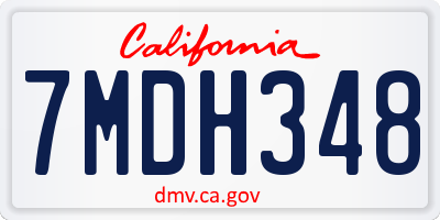 CA license plate 7MDH348