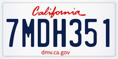 CA license plate 7MDH351