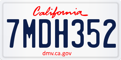 CA license plate 7MDH352