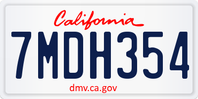 CA license plate 7MDH354