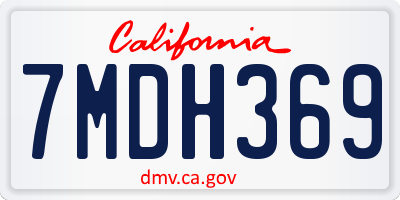 CA license plate 7MDH369