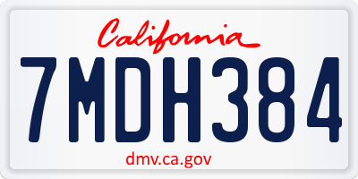 CA license plate 7MDH384