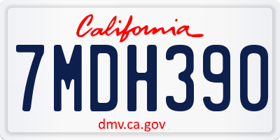 CA license plate 7MDH390