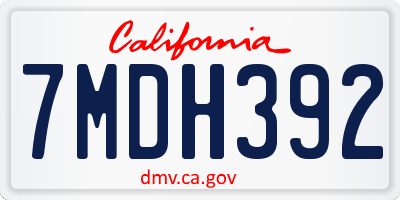 CA license plate 7MDH392