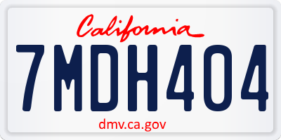 CA license plate 7MDH404