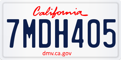 CA license plate 7MDH405