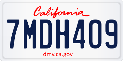 CA license plate 7MDH409