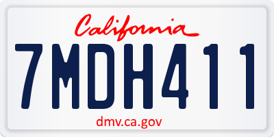 CA license plate 7MDH411