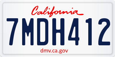 CA license plate 7MDH412
