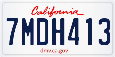 CA license plate 7MDH413