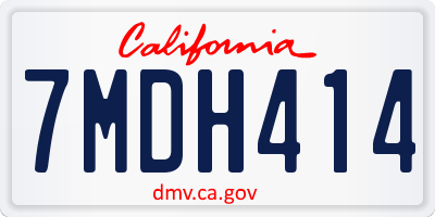 CA license plate 7MDH414