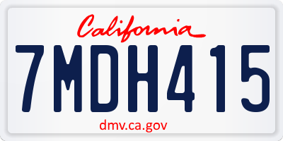 CA license plate 7MDH415