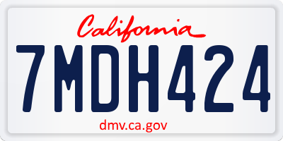 CA license plate 7MDH424