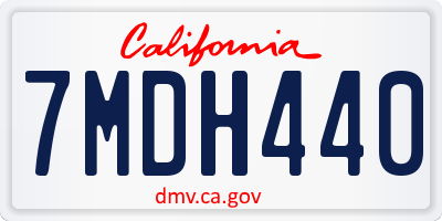 CA license plate 7MDH440