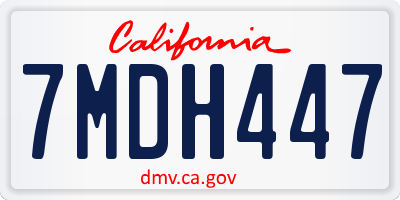 CA license plate 7MDH447