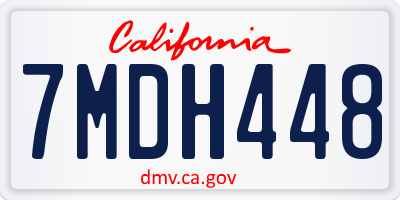 CA license plate 7MDH448