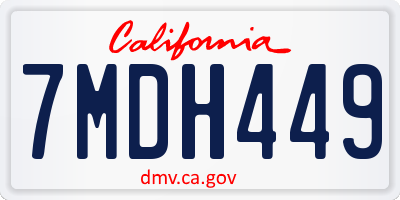 CA license plate 7MDH449