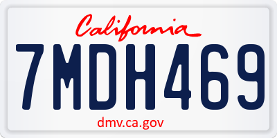 CA license plate 7MDH469