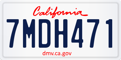 CA license plate 7MDH471