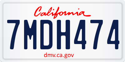 CA license plate 7MDH474