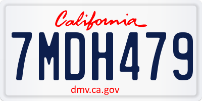 CA license plate 7MDH479