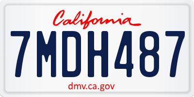 CA license plate 7MDH487