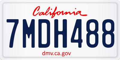 CA license plate 7MDH488