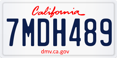 CA license plate 7MDH489