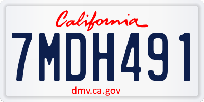 CA license plate 7MDH491