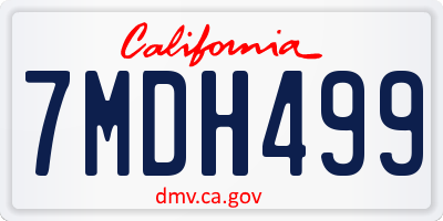 CA license plate 7MDH499