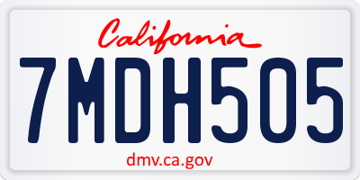 CA license plate 7MDH505