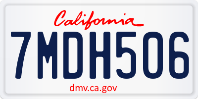 CA license plate 7MDH506