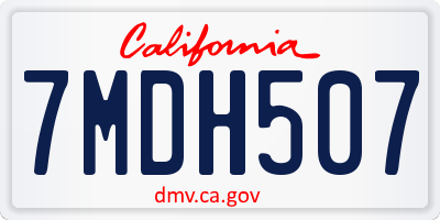 CA license plate 7MDH507