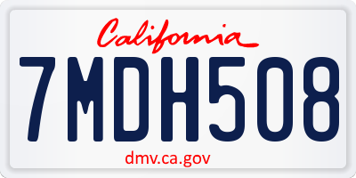 CA license plate 7MDH508