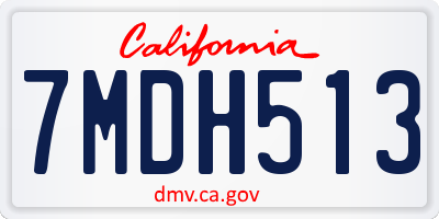 CA license plate 7MDH513