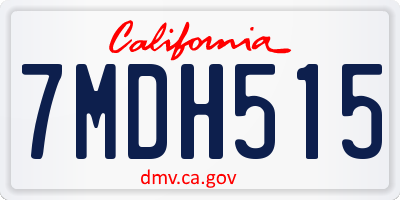 CA license plate 7MDH515