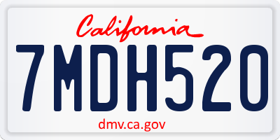 CA license plate 7MDH520